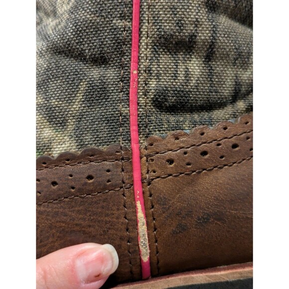 Ariat Fatbaby Western Camo Brown Leather Ranch Cowboy Boots 10006854 Womens 7B - Picture 10 of 11